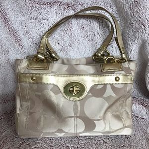 Coach metallic gold shoulder handbag